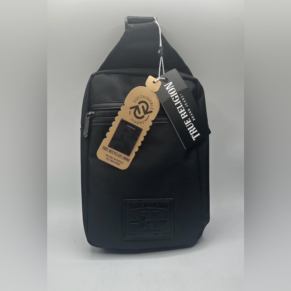 True Religion Sling Crossbody Bag black Men - Picture 2 of 8